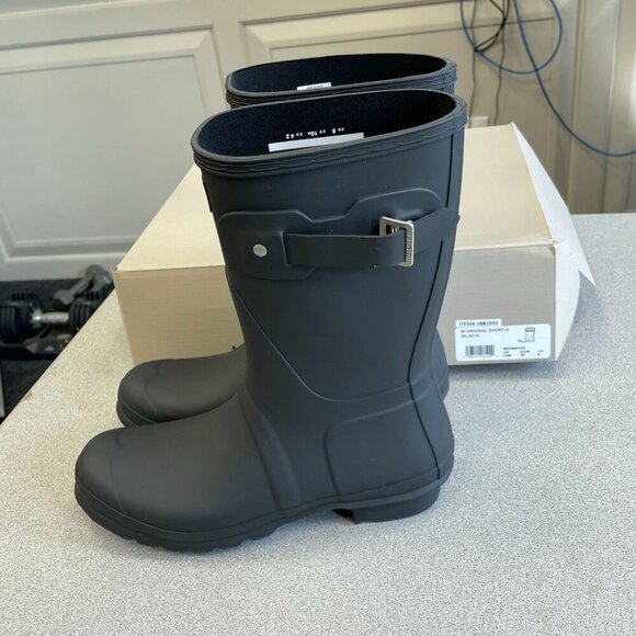 NEW Hunter Rain Boots Women's Size 10M Black Rubber Waterproof - Picture 3 of 9